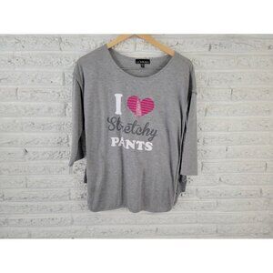 LA Threads Womens Shirt 2X Plus Tee I Love Stretchy Pants 3/4 Sleeve NOV155E